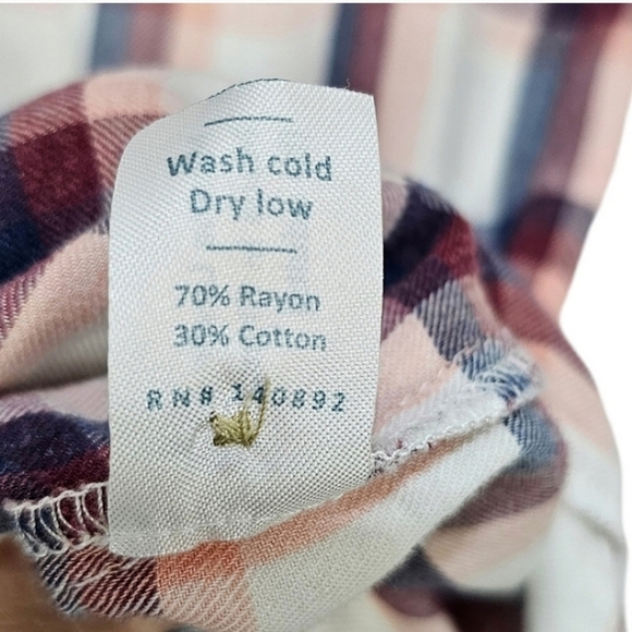 Marine Layer Presley Shirt Medium Plaid Button Up Short Sleeve Casual Rosewood - Picture 11 of 12